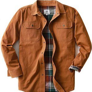 MOCOTONO Rusty Brown Heavyweight Canvas Flannel Lined Shacket Size L